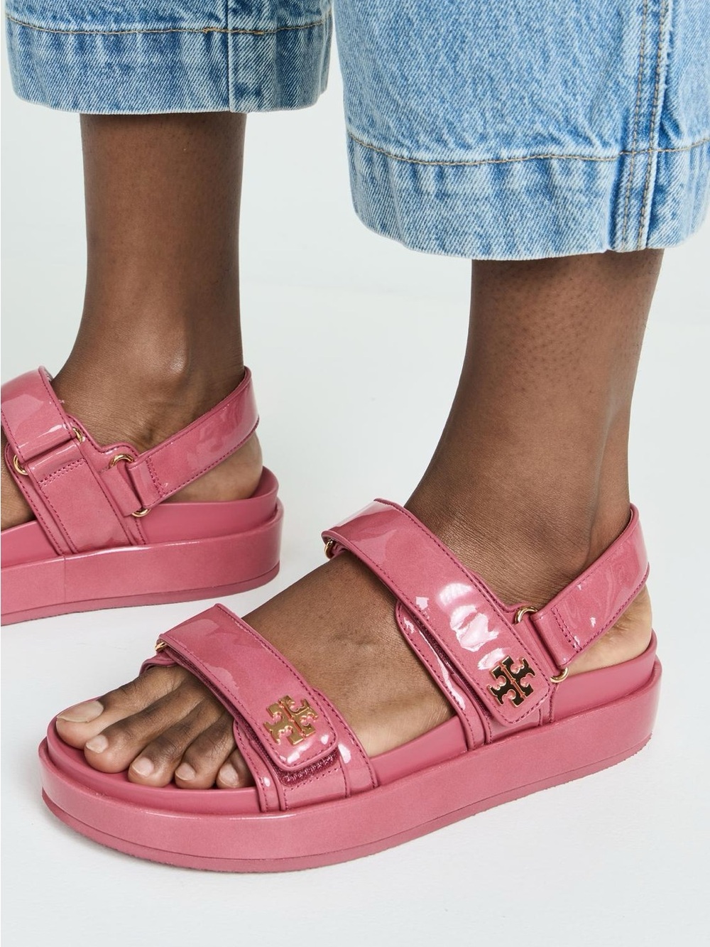 Tory Burch - Pink Patent Kira Sport Platform Sandal